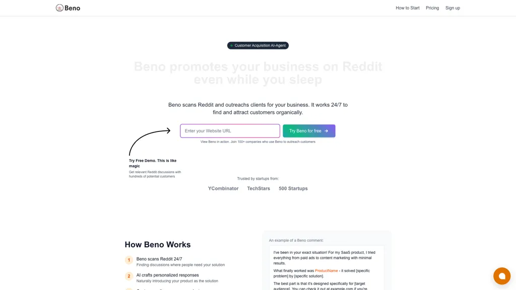 Beno.one 官网截图