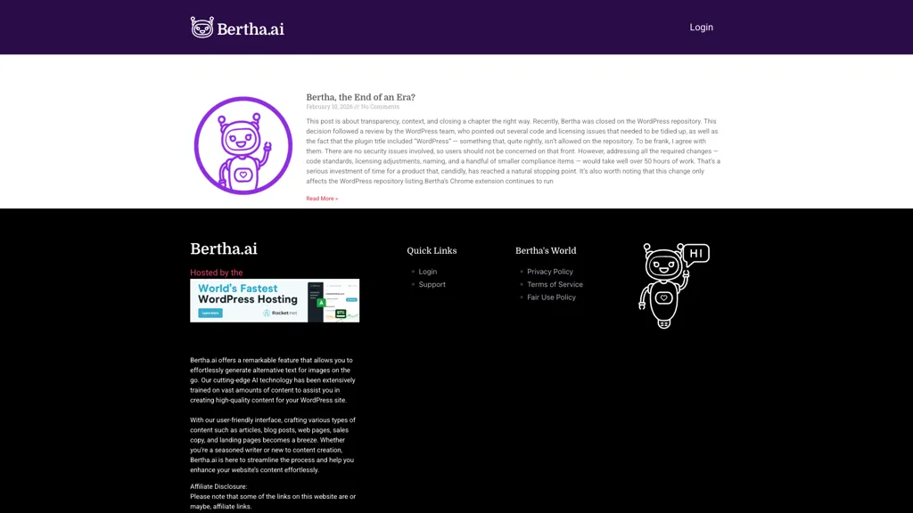 Bertha.ai 官网截图