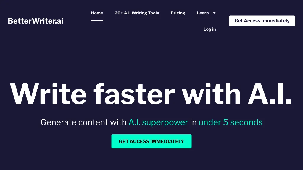 BetterWriter.ai 官网截图