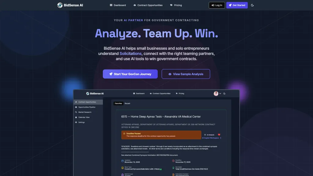 BidSense AI 工具截图