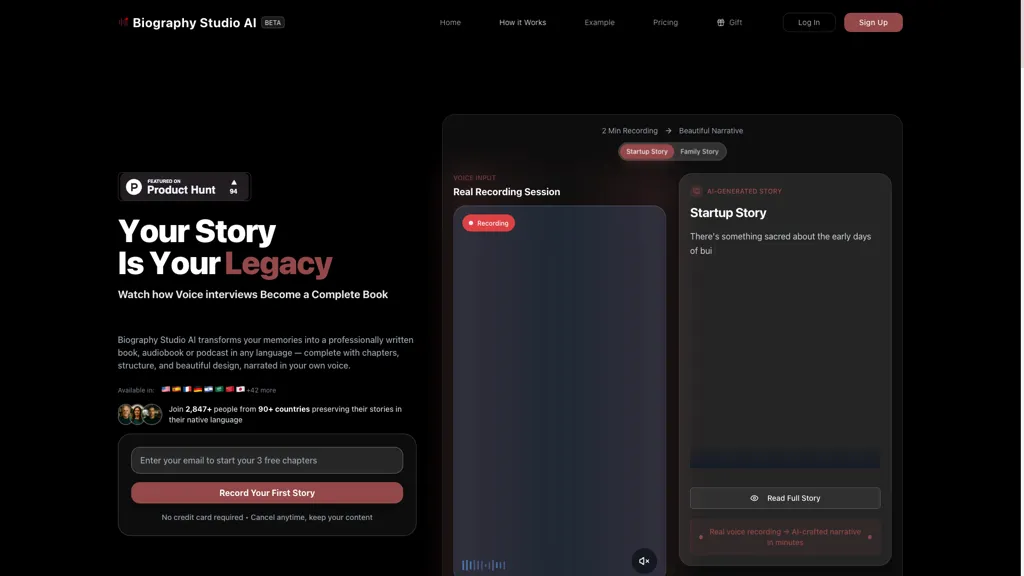 Biography Studio AI 工具截图