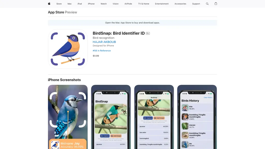 BirdSnap 官网截图