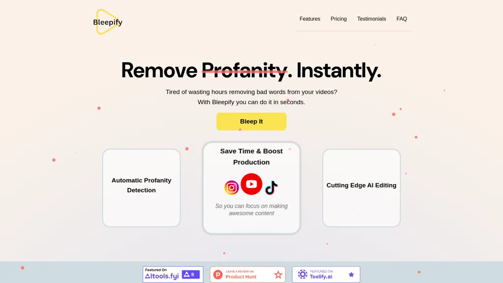 Bleepify 官网截图