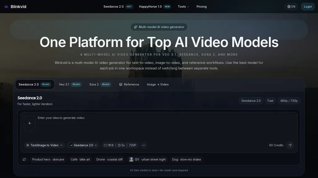 Blinkvid 官网截图
