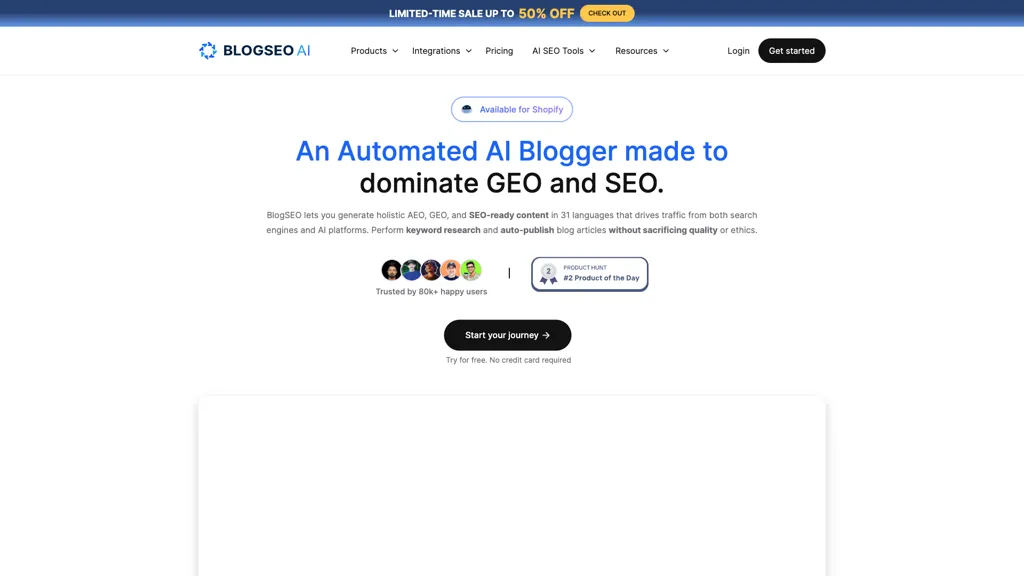 BlogSEO AI 工具截图