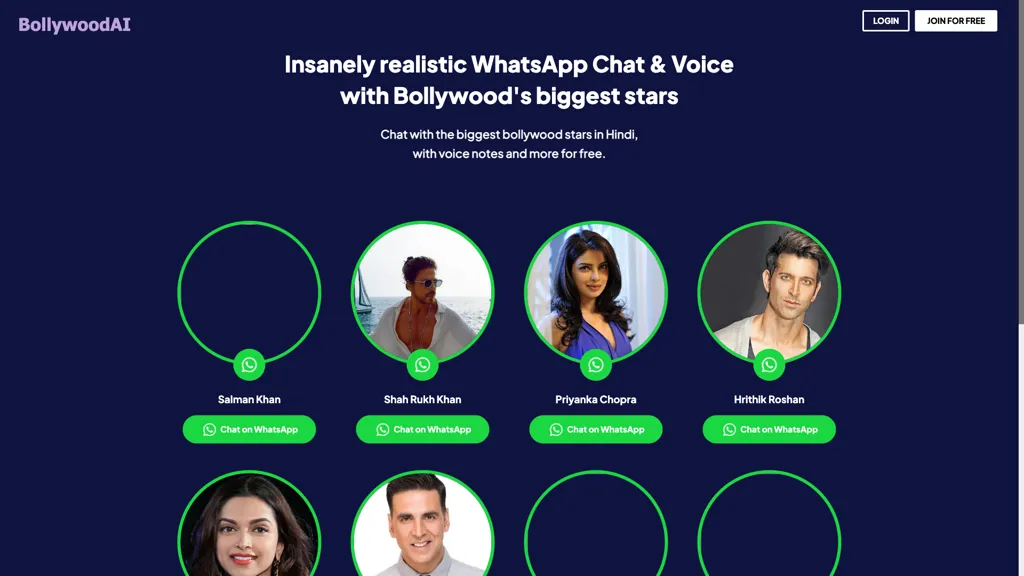 BollywoodAI 官网截图