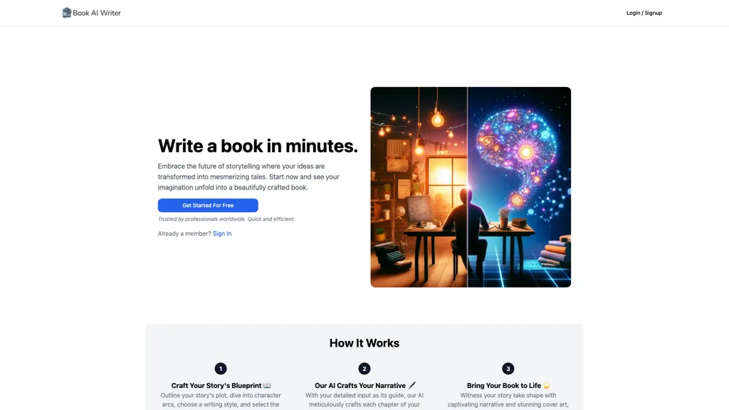 Book AI Writer 官网截图