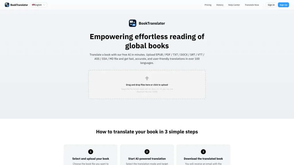 BookTranslator 官网截图