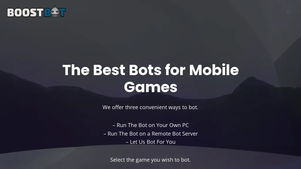 BoostBot Mobile Game Bots 官网截图