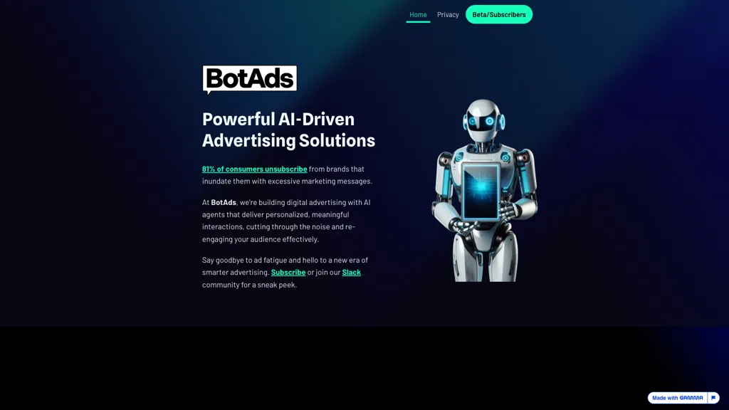 BotAds 官网截图