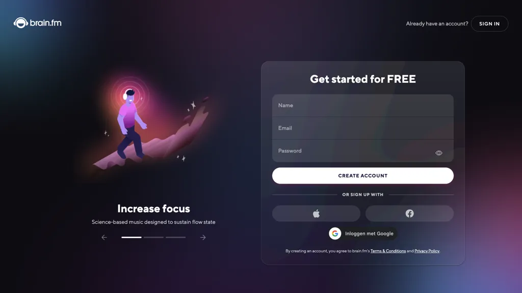 Brain.fm 官网截图