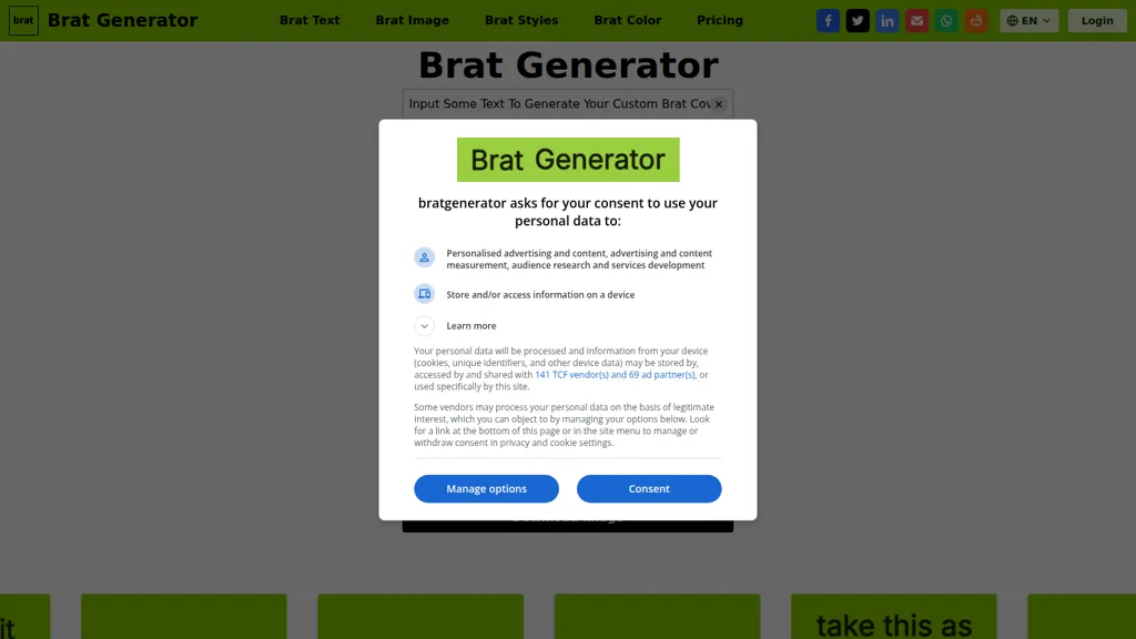 Brat Generator 官网截图