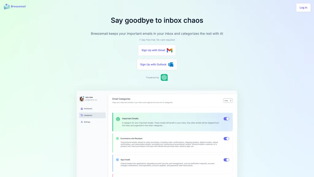 Breezemail 官网截图