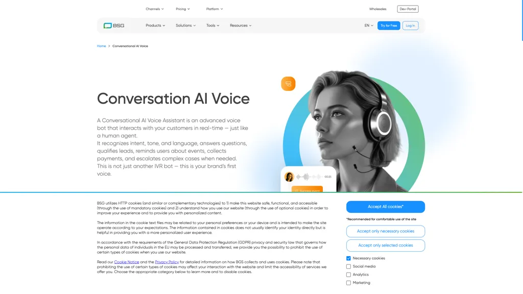 Conversational AI voice bot 工具截图