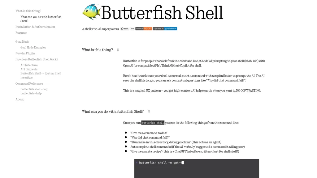 Butterfish Shell 工具截图