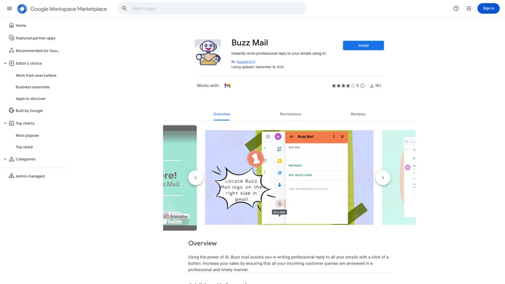 Buzz Mail 官网截图
