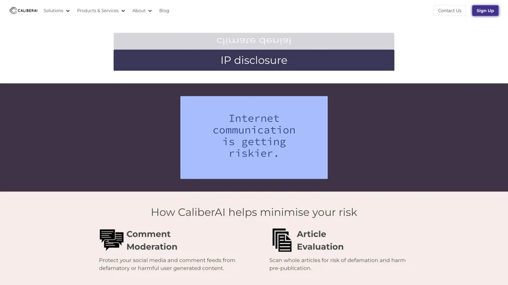 CaliberAI 官网截图
