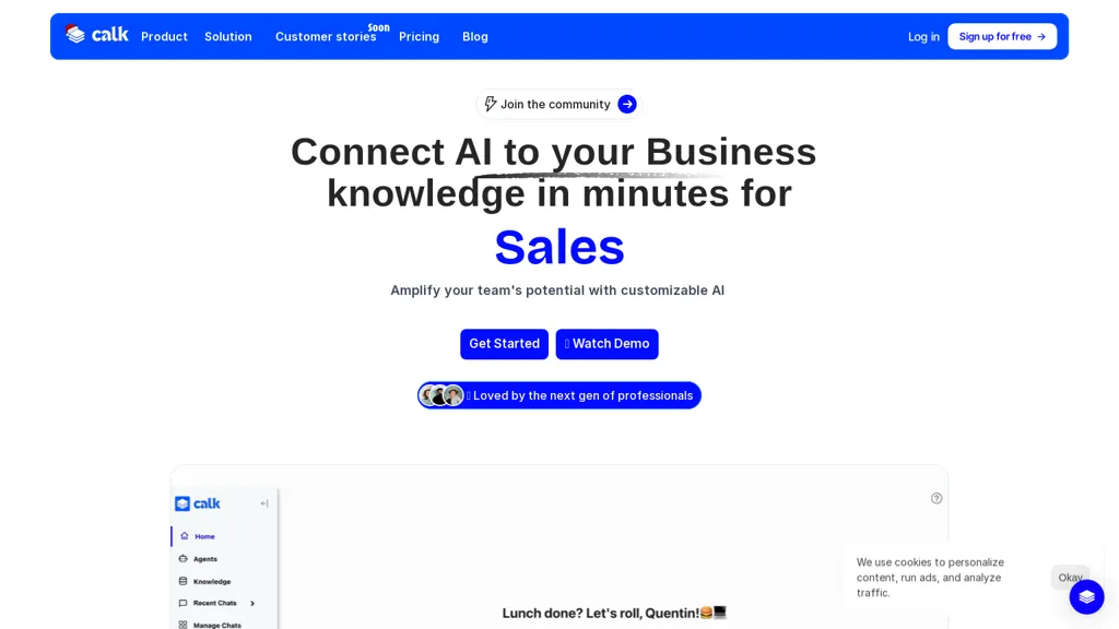 Calk AI 官网截图