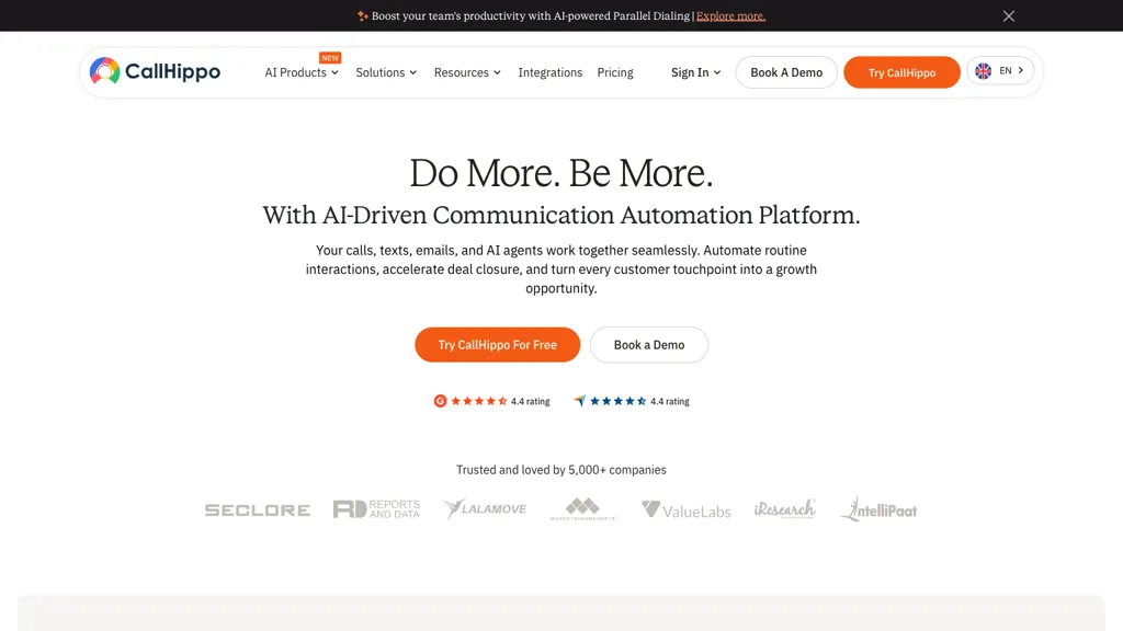 CallHippo 官网截图