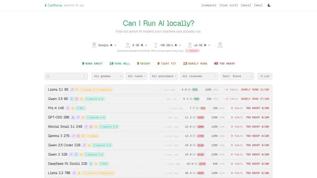 Can I run AI 工具截图