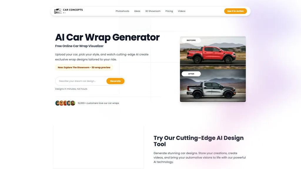 CarConceptsAI 官网截图