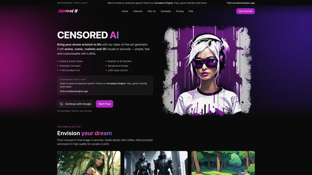 Censored AI 官网截图