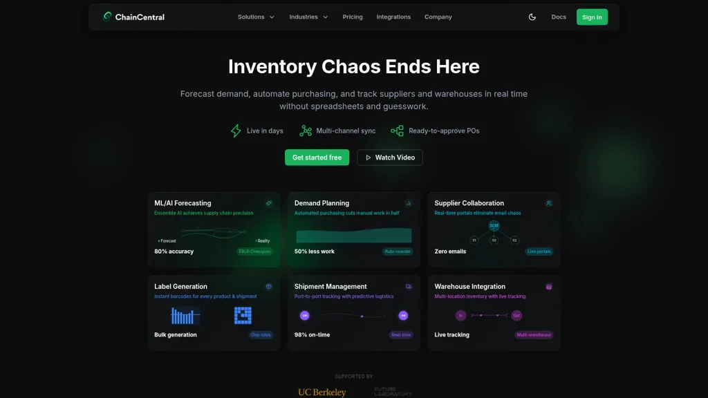 ChainCentral 官网截图