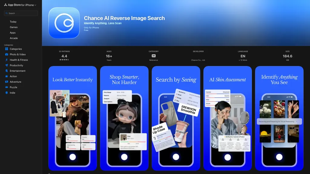 Chance AI: Visual Intelligence 官网截图