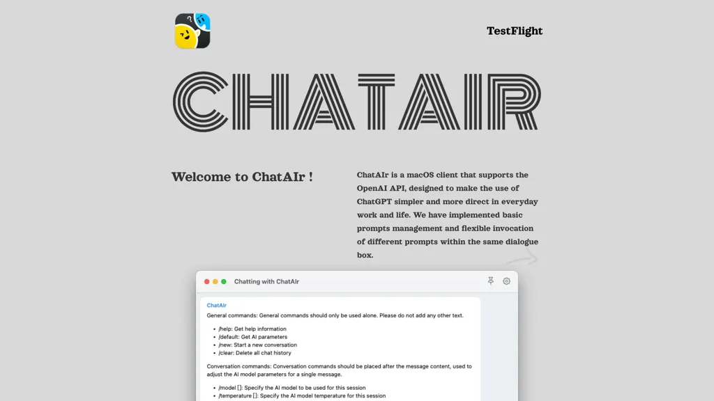ChatAIr 官网截图