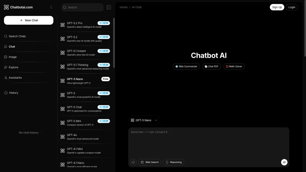 Chatbot AI 官网截图