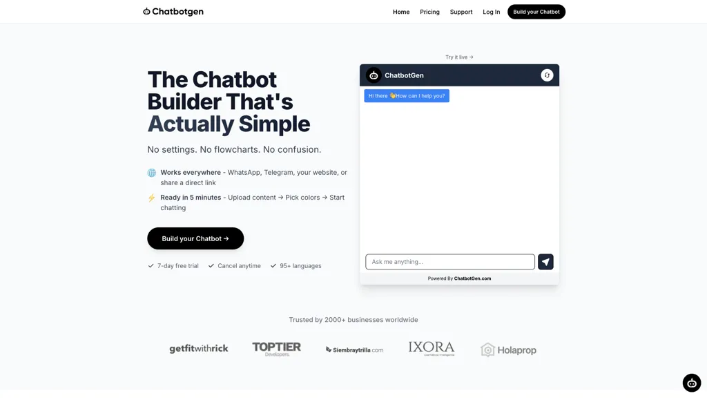 ChatbotGen 官网截图
