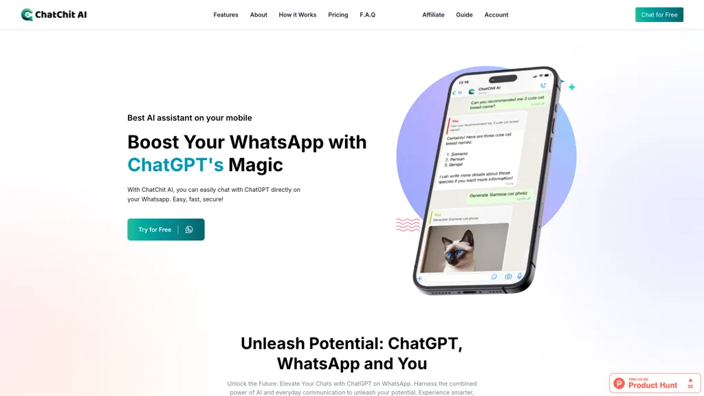 ChatChit AI 官网截图