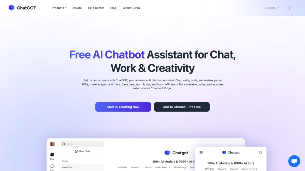 Chatgot 官网截图