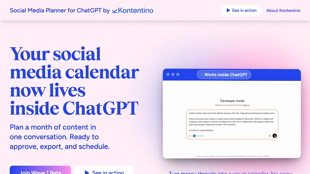 Social Media Planner for ChatGPT 官网截图