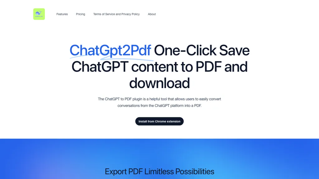 chatGpt2pdf 官网截图