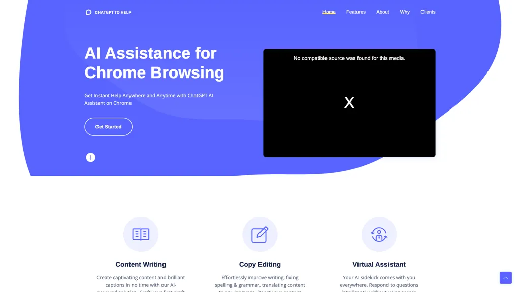 ChatGPT2Help Chrome Extension 官网截图
