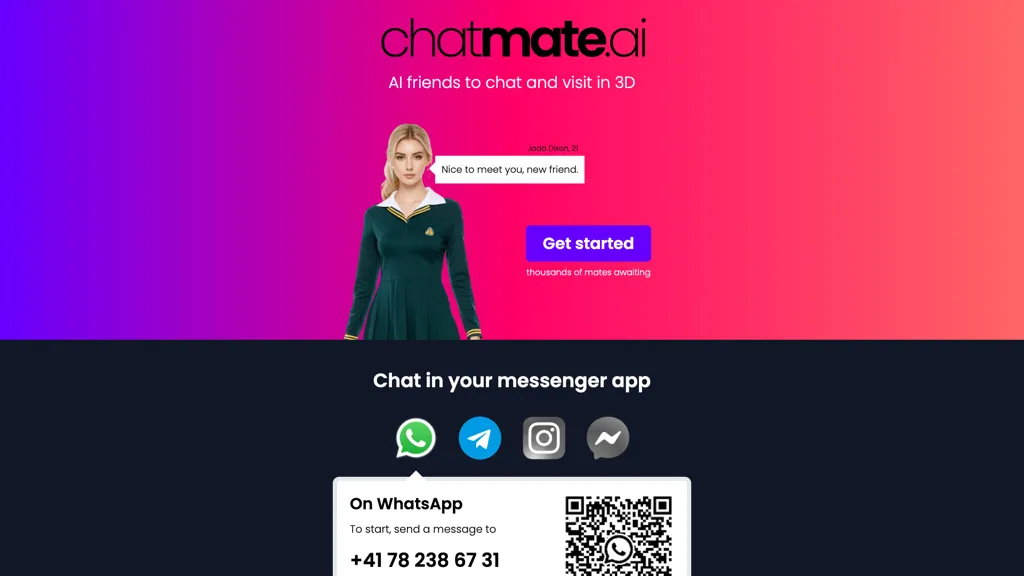 Chatmate AI 官网截图