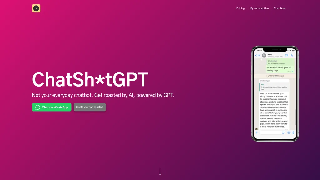 Chatshitgpt 官网截图