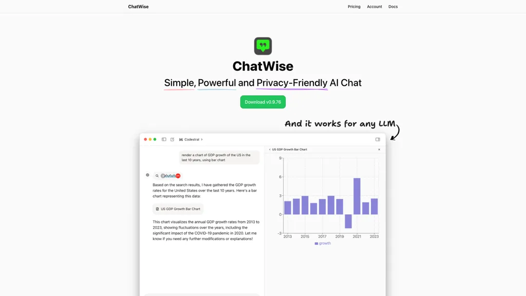 ChatWise 工具截图