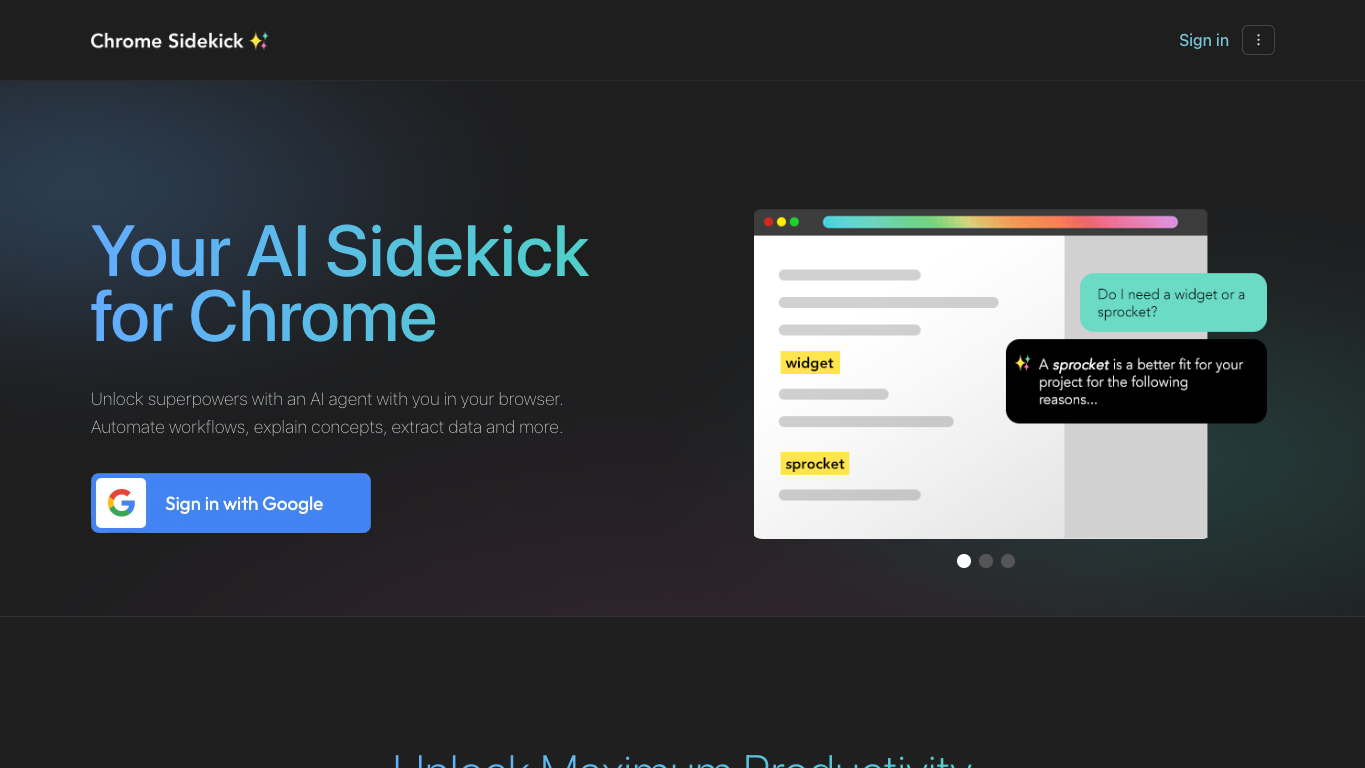 Chrome Sidekick 工具截图
