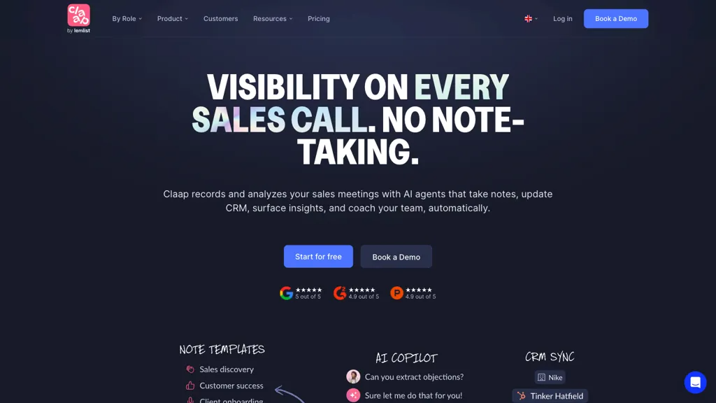 Claap 2.0 官网截图