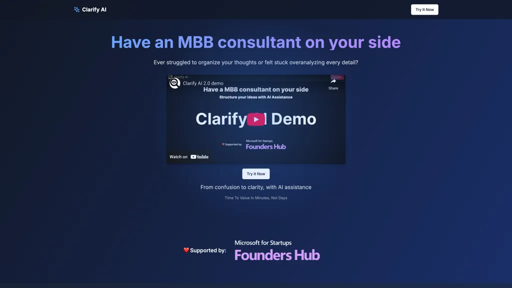 Clarify AI 官网截图