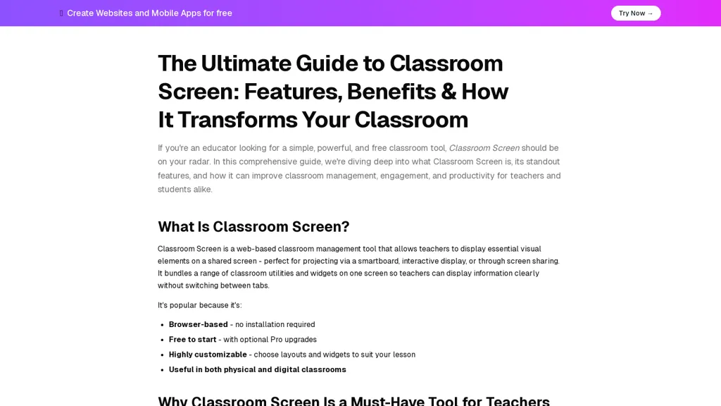 Classroom Screen 官网截图
