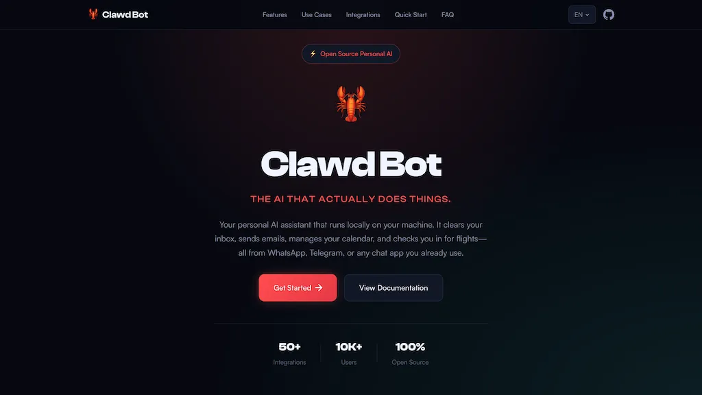 clawd-bot.com 官网截图