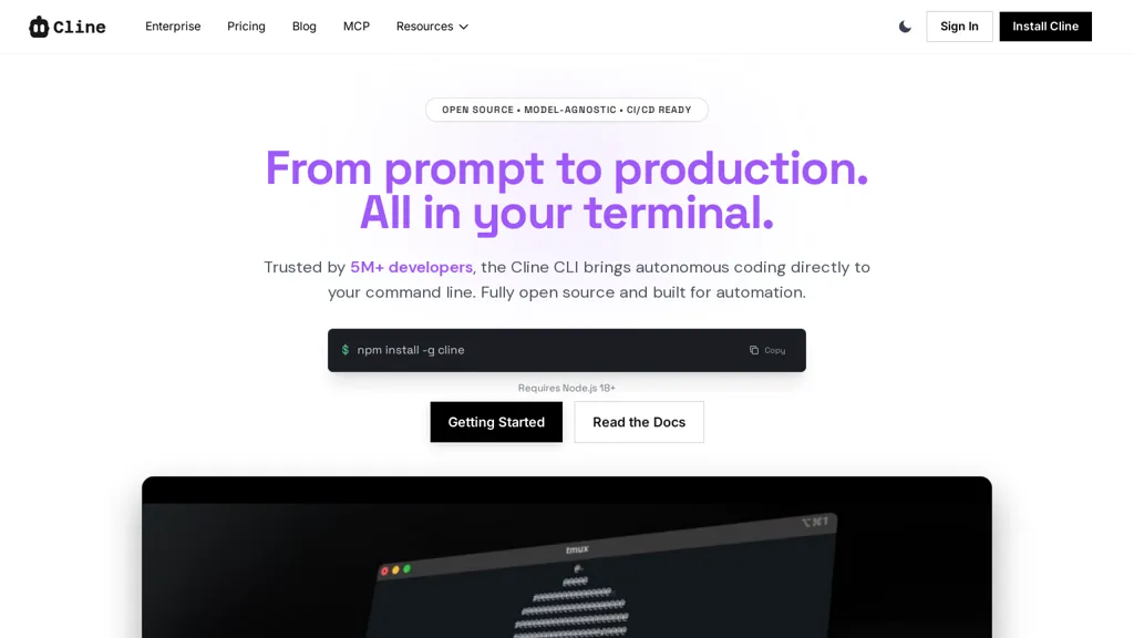 Cline CLI 工具截图