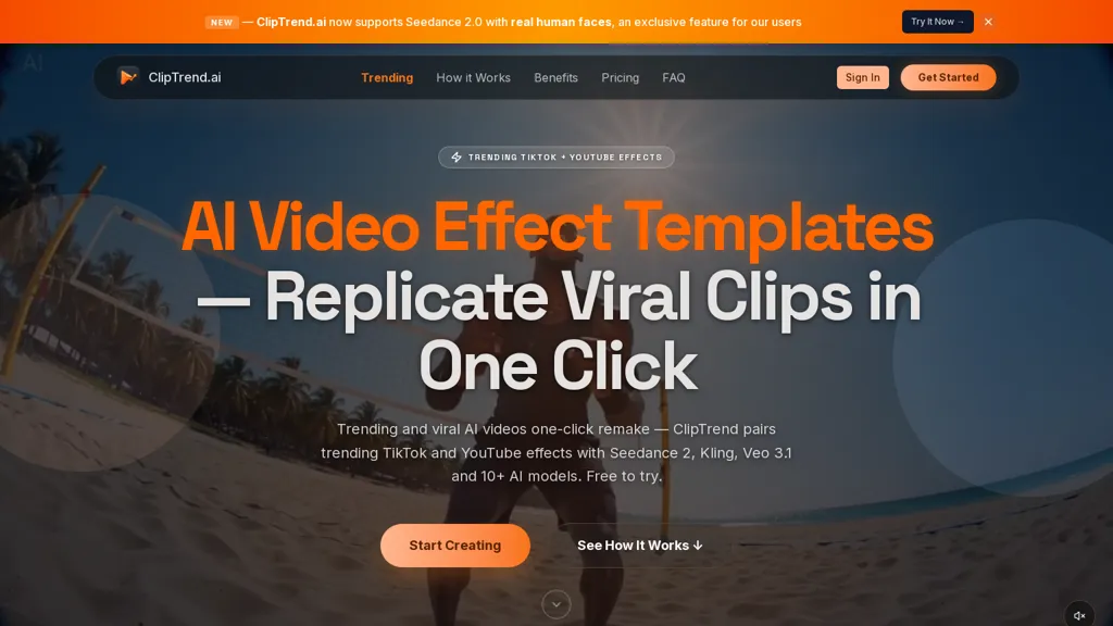 ClipTrend.ai 官网截图