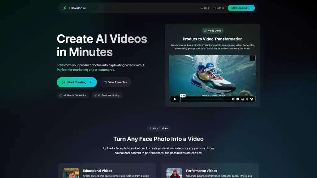 ClipVideo.AI 官网截图