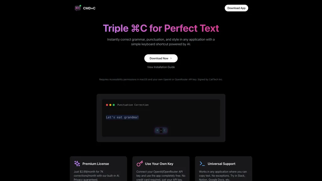 CMD-C.app 官网截图