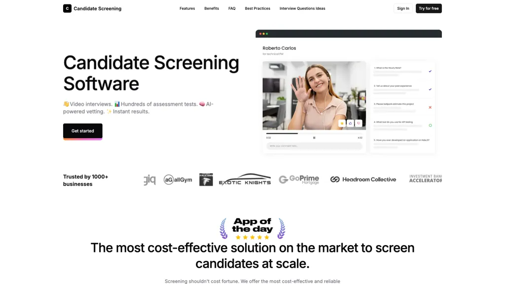CNDTS Screening 官网截图