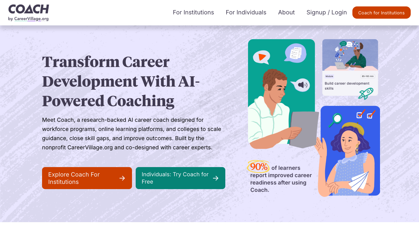 Coach by careervillage 官网截图